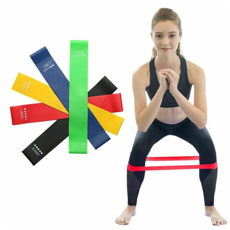 Kit de 5 Mini Faixas Elásticas Ideal p/ Exercício/Academia/ Em Casa
