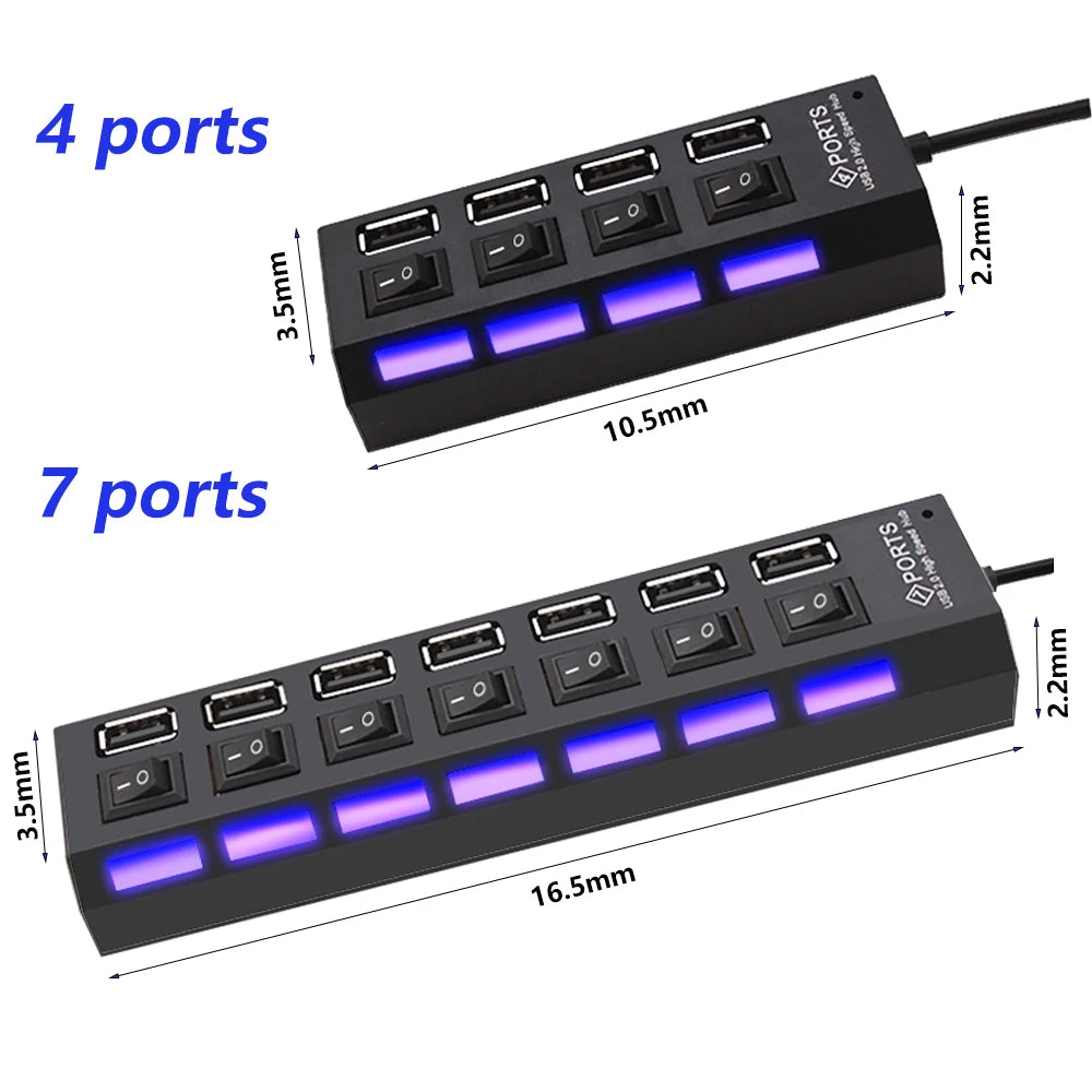 USB 2.0 para [7 e 4 entradas]